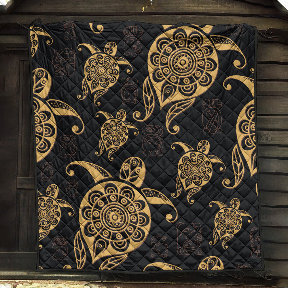 Hawaii Premium Quilt Turtle Pattern Golden