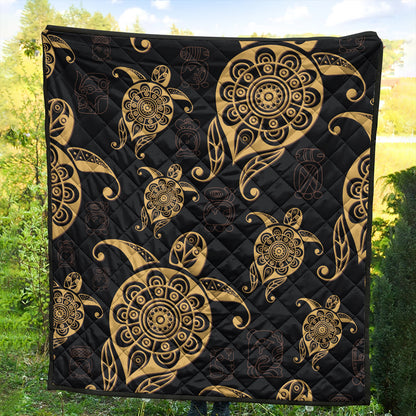 Hawaii Premium Quilt Turtle Pattern Golden