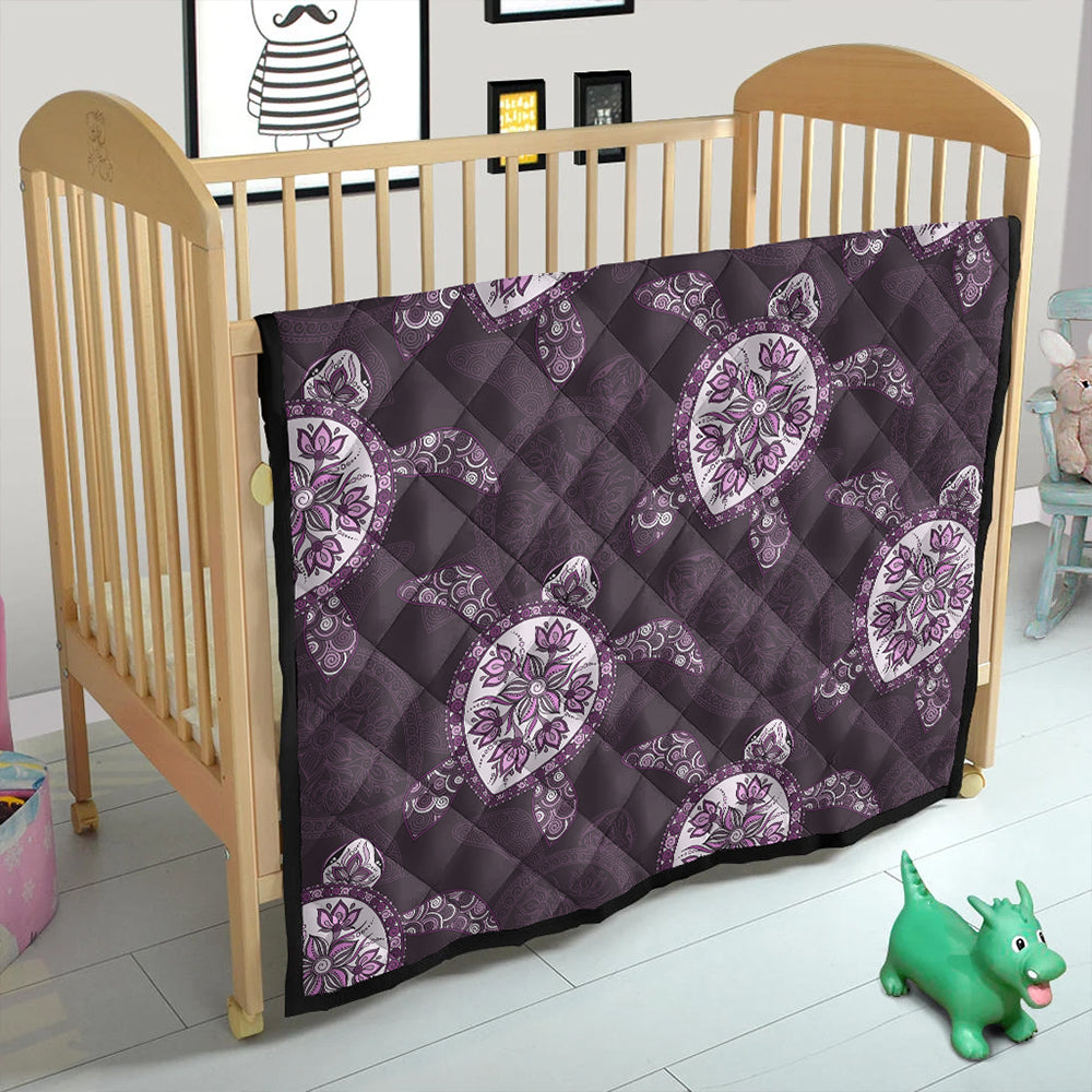 Hawaii Premium Quilt Turtle Plumeria Violet