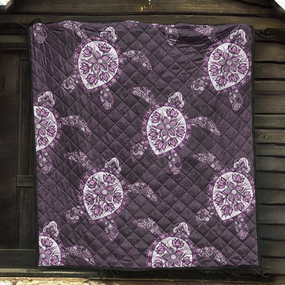 Hawaii Premium Quilt Turtle Plumeria Violet