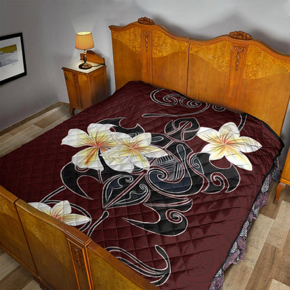 Hawaii Premium Quilt Turtle Poly Trinal Plumeria Red