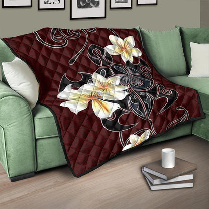 Hawaii Premium Quilt Turtle Poly Trinal Plumeria Red