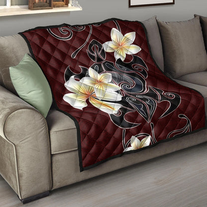 Hawaii Premium Quilt Turtle Poly Trinal Plumeria Red
