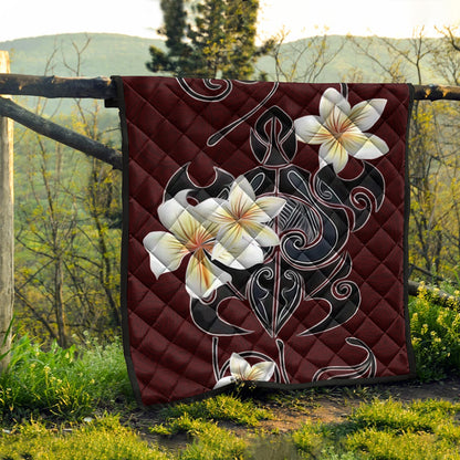 Hawaii Premium Quilt Turtle Poly Trinal Plumeria Red