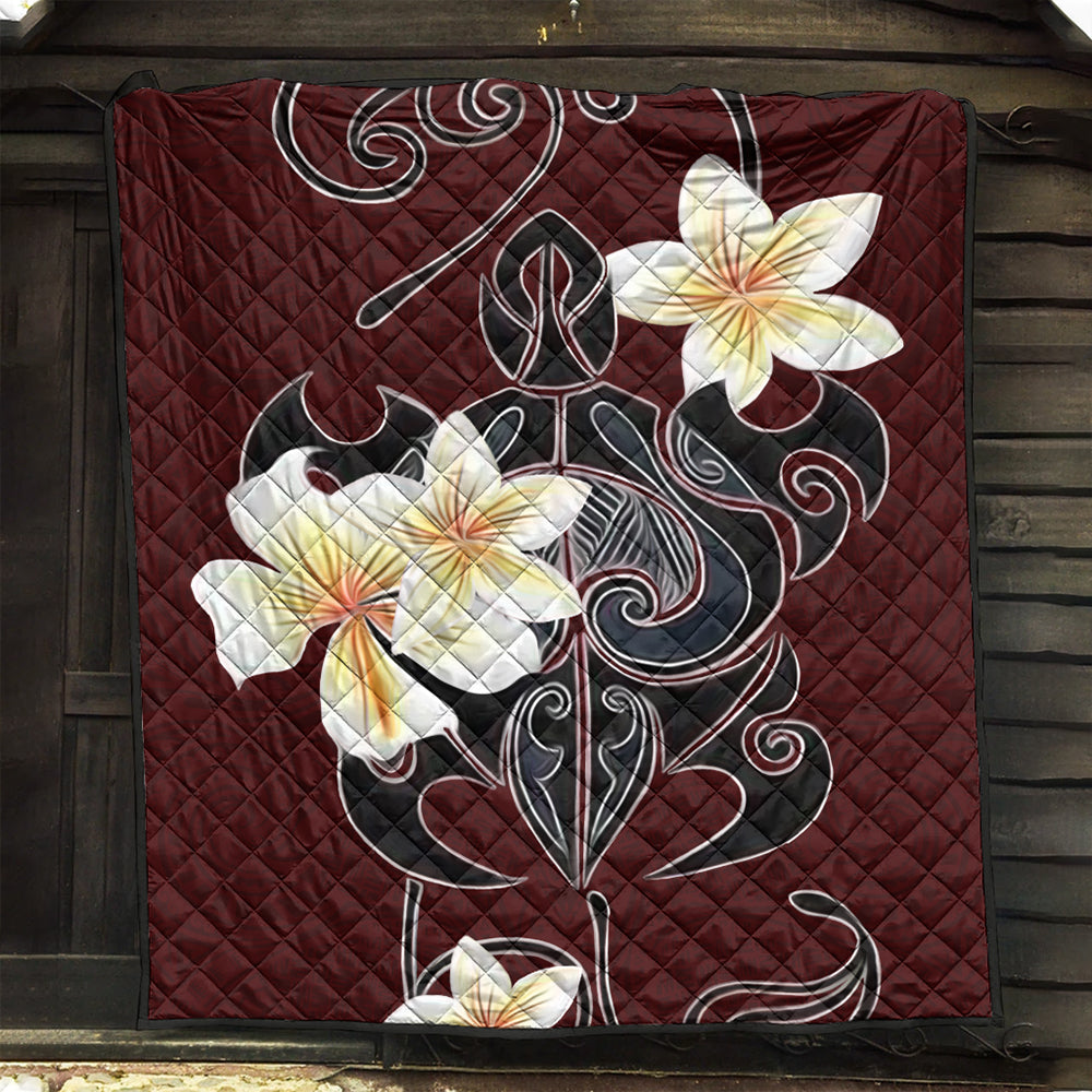 Hawaii Premium Quilt Turtle Poly Trinal Plumeria Red