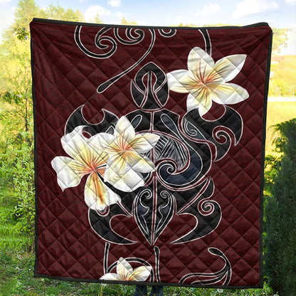 Hawaii Premium Quilt Turtle Poly Trinal Plumeria Red