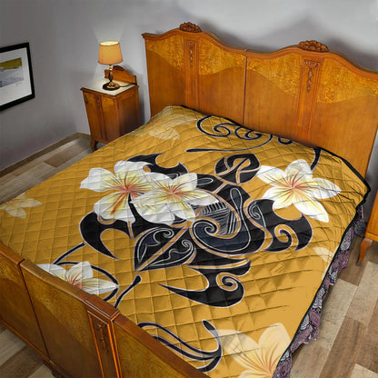 Hawaii Premium Quilt Turtle Poly Trinal Plumeria Yellow