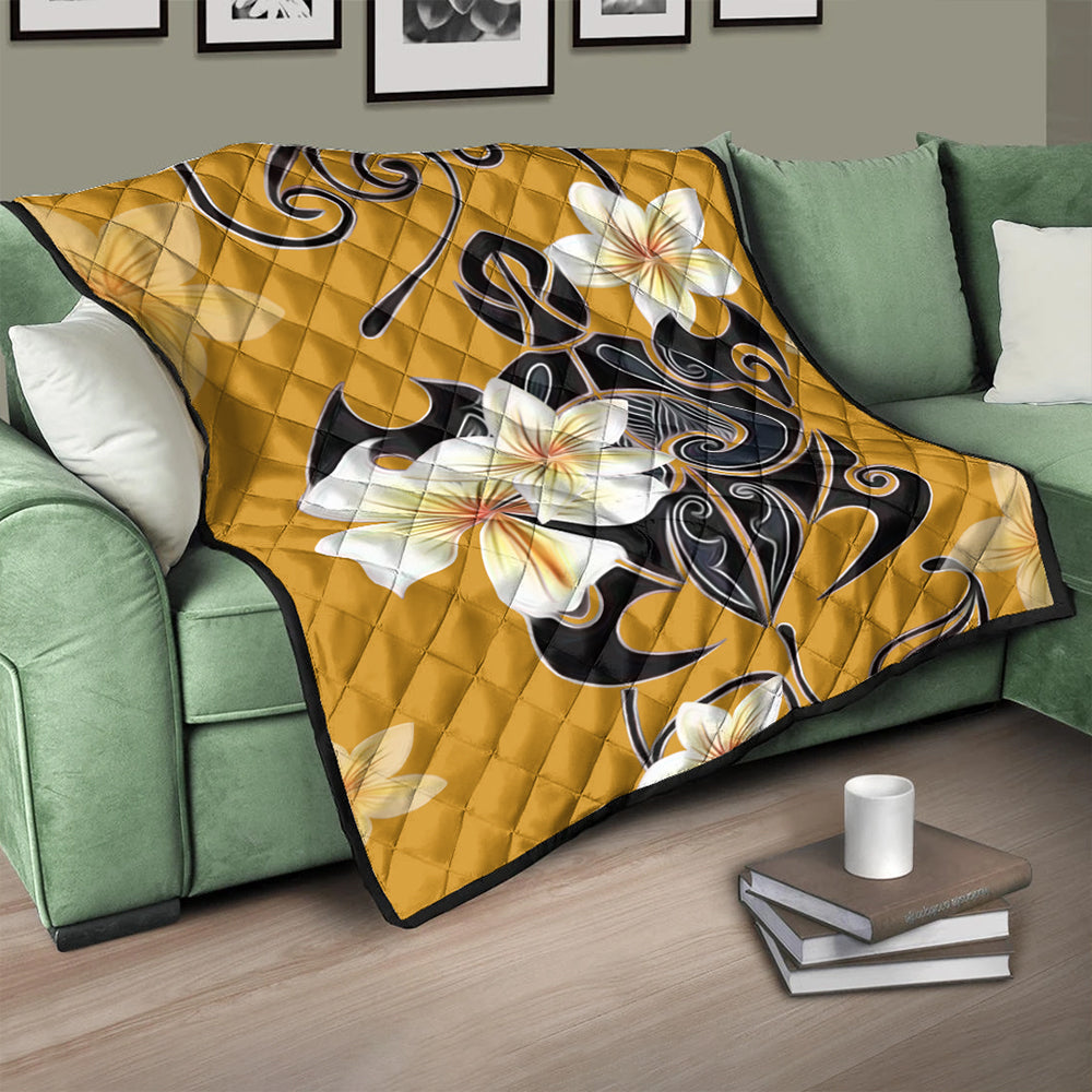 Hawaii Premium Quilt Turtle Poly Trinal Plumeria Yellow