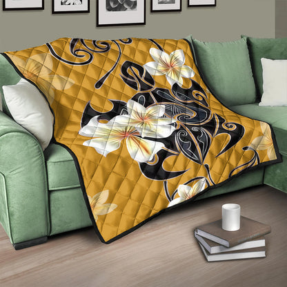 Hawaii Premium Quilt Turtle Poly Trinal Plumeria Yellow