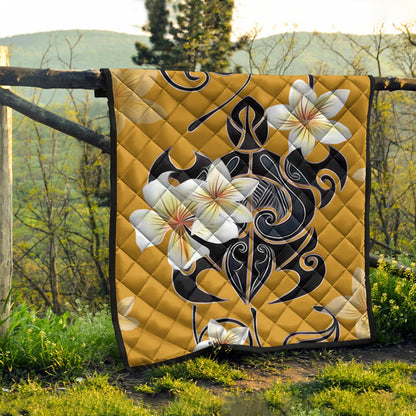 Hawaii Premium Quilt Turtle Poly Trinal Plumeria Yellow