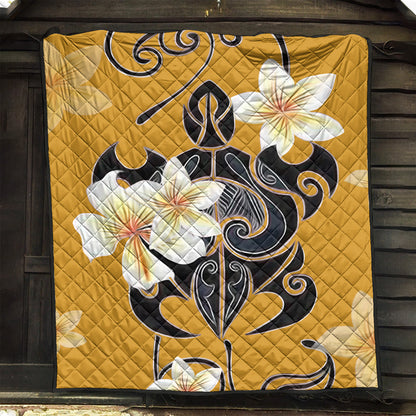 Hawaii Premium Quilt Turtle Poly Trinal Plumeria Yellow