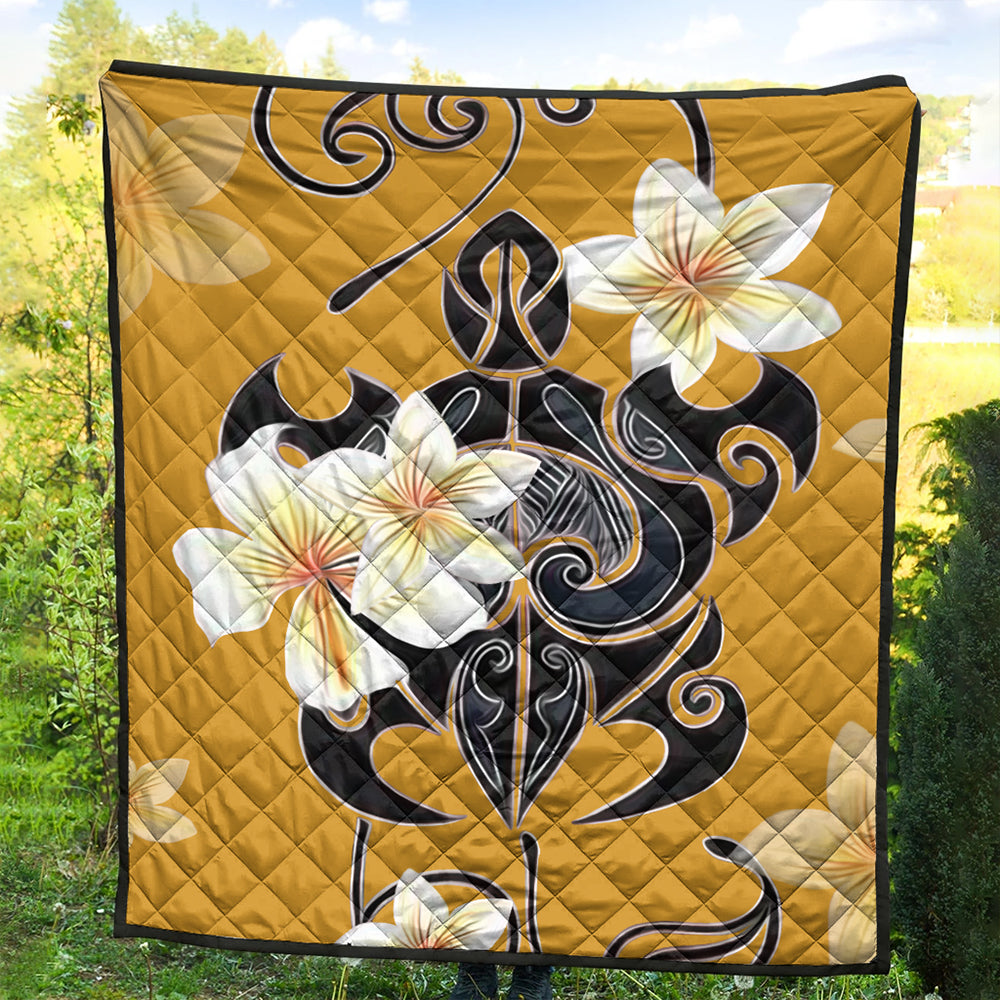 Hawaii Premium Quilt Turtle Poly Trinal Plumeria Yellow