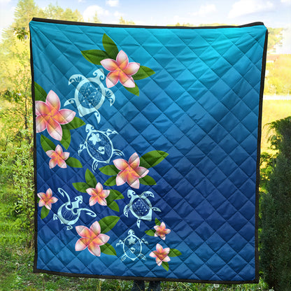 Hawaii Premium Quilt Turtle Polynesian Plumeria Ocean