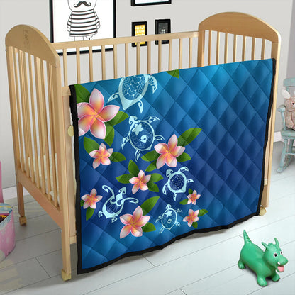 Hawaii Premium Quilt Turtle Polynesian Plumeria Ocean