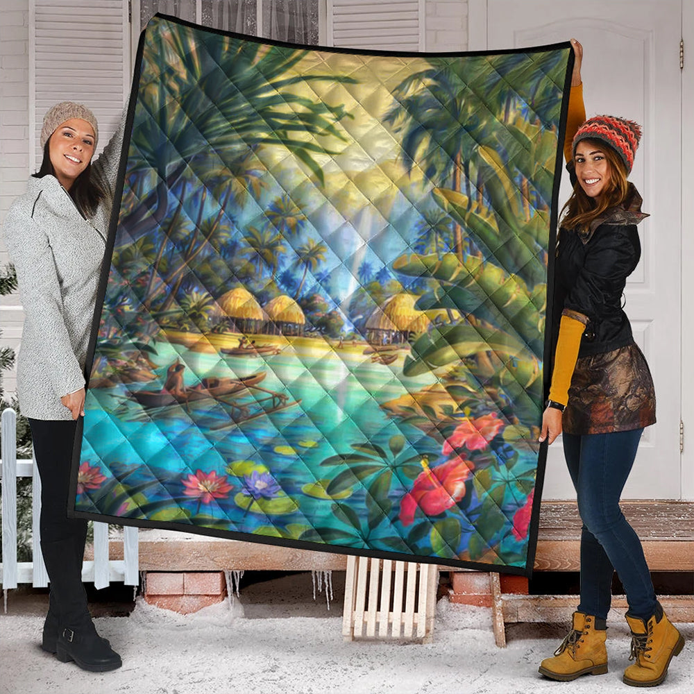 Hawaii Premium Quilt Village Forest
