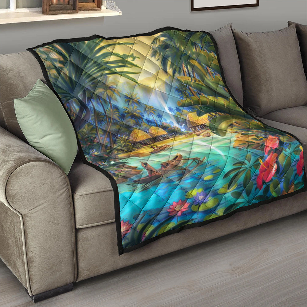 Hawaii Premium Quilt Village Forest