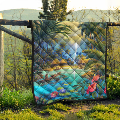 Hawaii Premium Quilt Village Forest