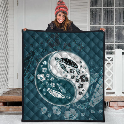 Hawaii Premium Quilt Yinyang Turtle Hibiscus