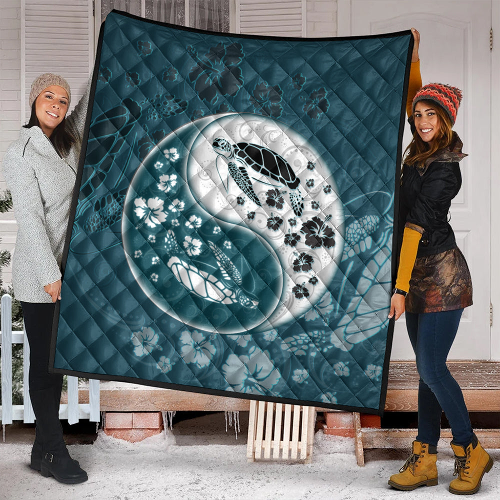 Hawaii Premium Quilt Yinyang Turtle Hibiscus