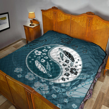 Hawaii Premium Quilt Yinyang Turtle Hibiscus