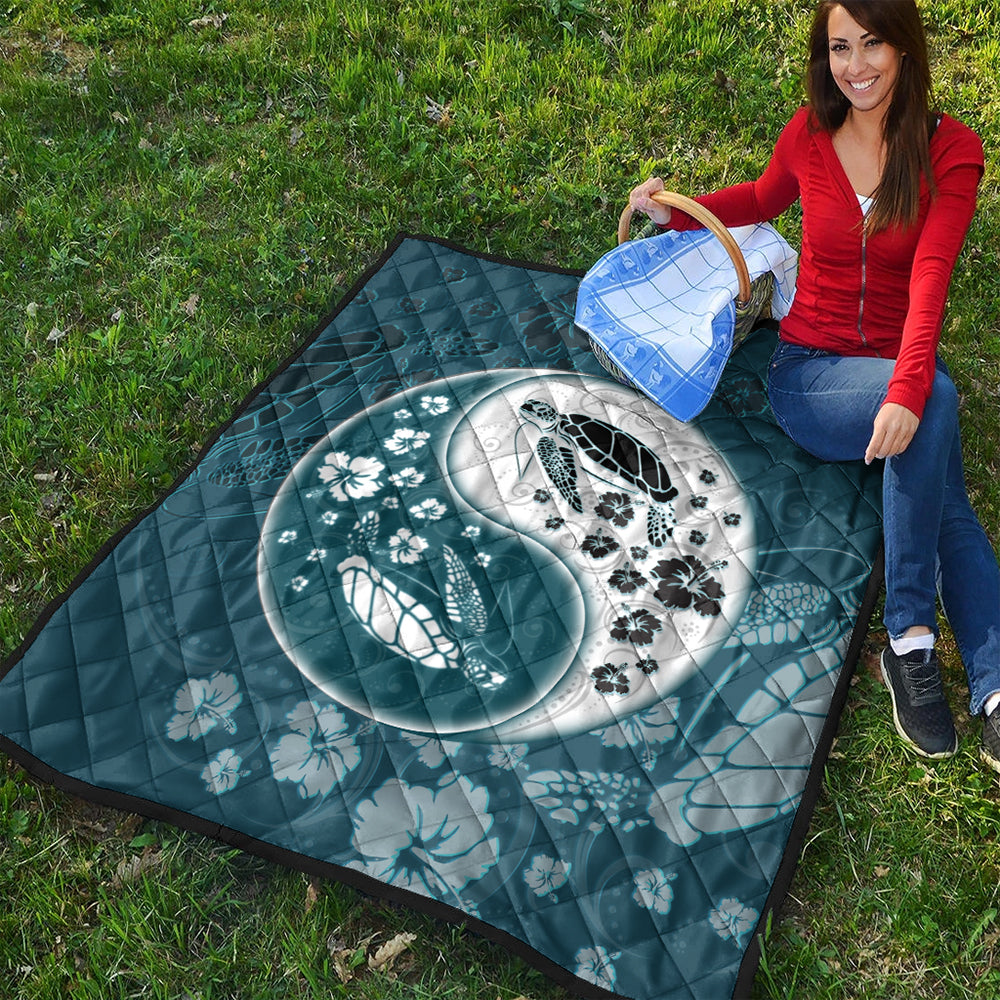 Hawaii Premium Quilt Yinyang Turtle Hibiscus