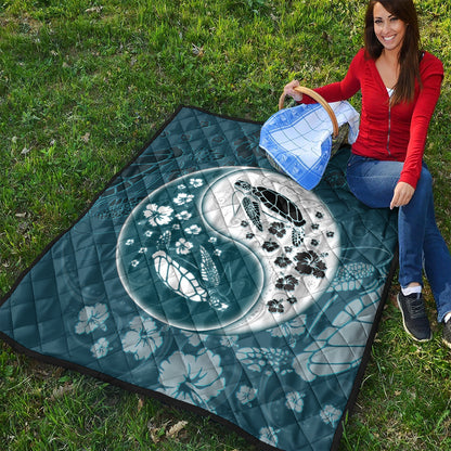 Hawaii Premium Quilt Yinyang Turtle Hibiscus
