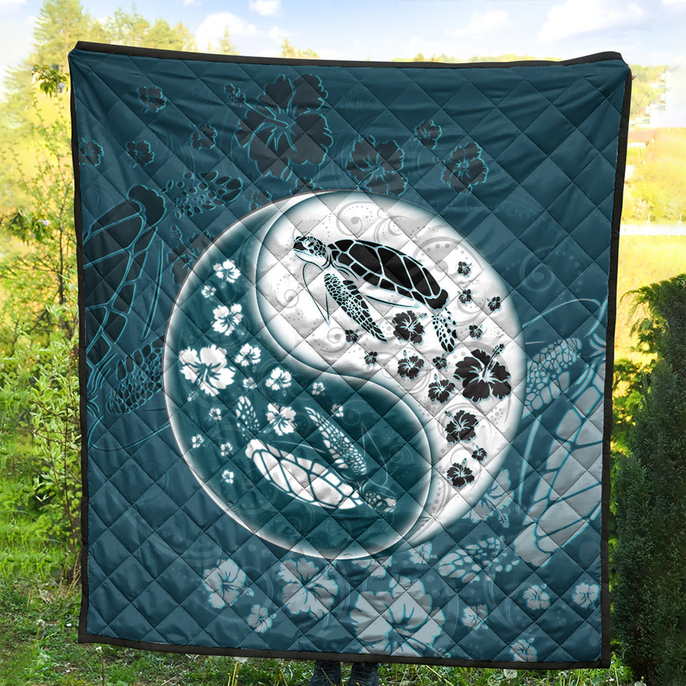 Hawaii Premium Quilt Yinyang Turtle Hibiscus
