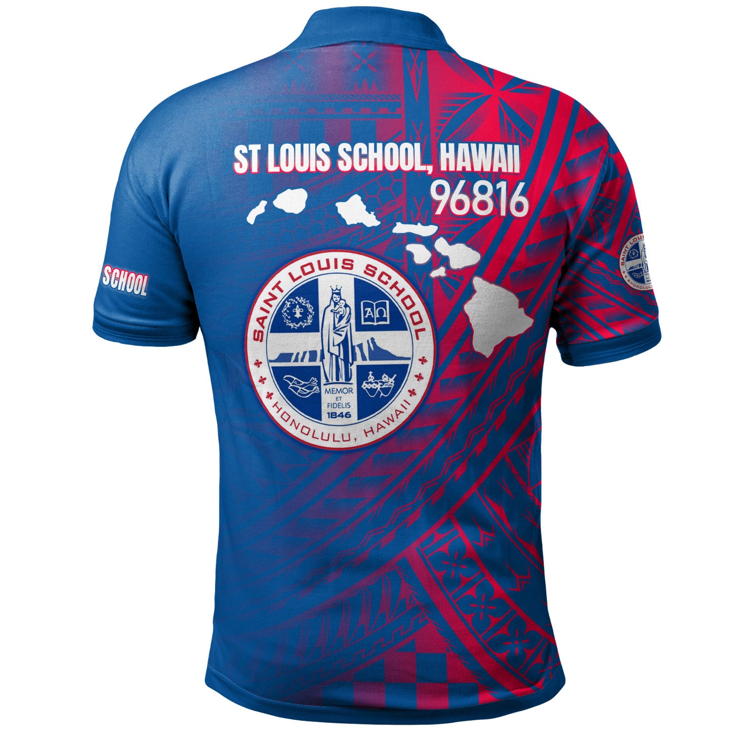 Hawaii Saint Louis School Polo Shirt -Logo School Hawaii Patterns