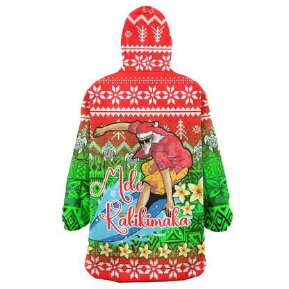 Hawaii Snug Hoodie Santa Surfing Mele Kalikimaka Style