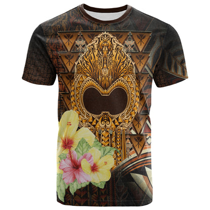 Hawaii T-Shirt Ikaika Hawaiian With Hibiscus Flowers Retro Style