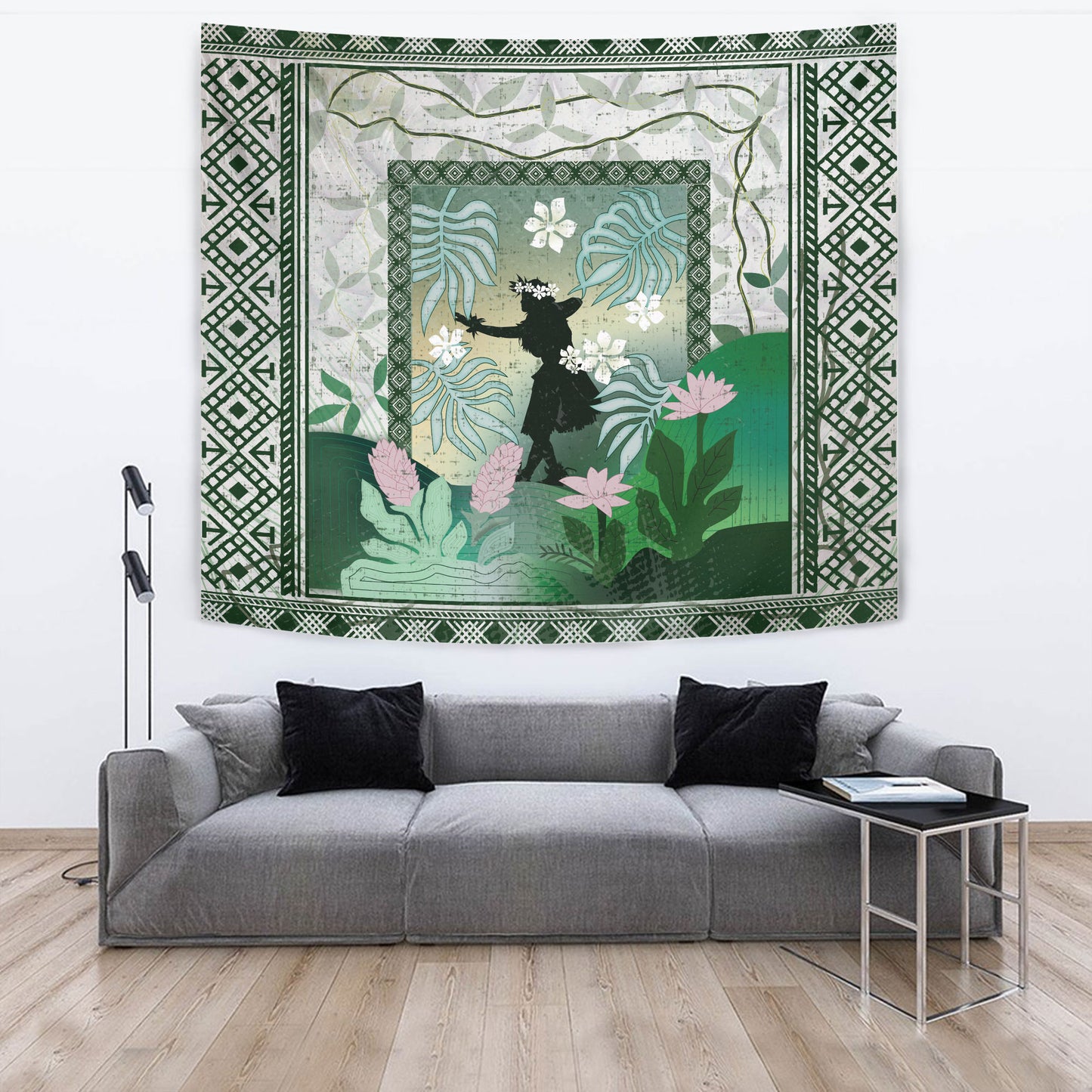 Hawaii Tapestry Hawaii Girl Hula Dancers With Tropical Flowers