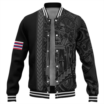 Hawaii Baseball Jacket Tribal Polynesian King Kamehameha