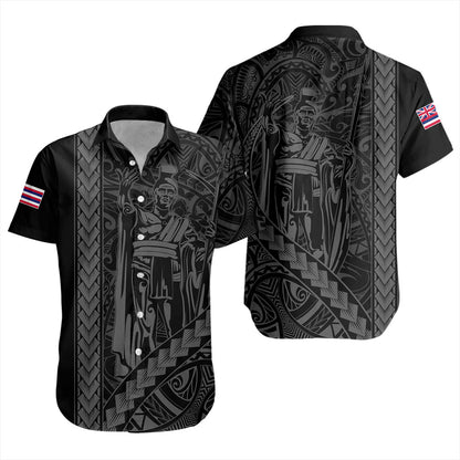 Hawaii Short Sleeve Shirt Tribal Polynesian King Kamehameha