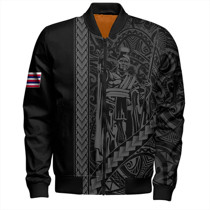 Hawaii Bomber Jacket Tribal Polynesian King Kamehameha