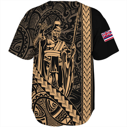 Hawaii Baseball Shirt Tribal Polynesian King Kamehameha