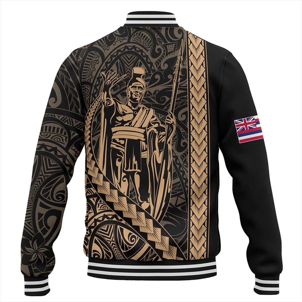Hawaii Baseball Jacket Tribal Polynesian King Kamehameha