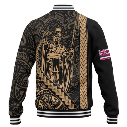 Hawaii Baseball Jacket Tribal Polynesian King Kamehameha