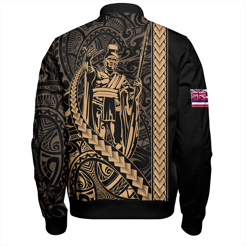Hawaii Bomber Jacket Tribal Polynesian King Kamehameha