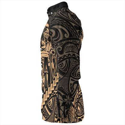 Hawaii Long Sleeve Shirt Tribal Polynesian King Kamehameha