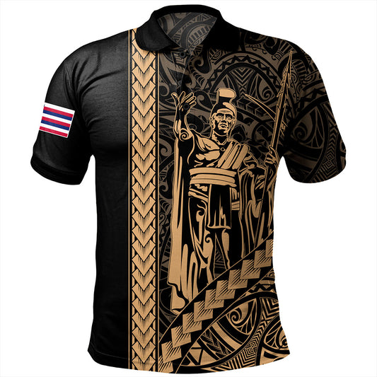 Hawaii Polo Shirt Tribal Polynesian King Kamehameha