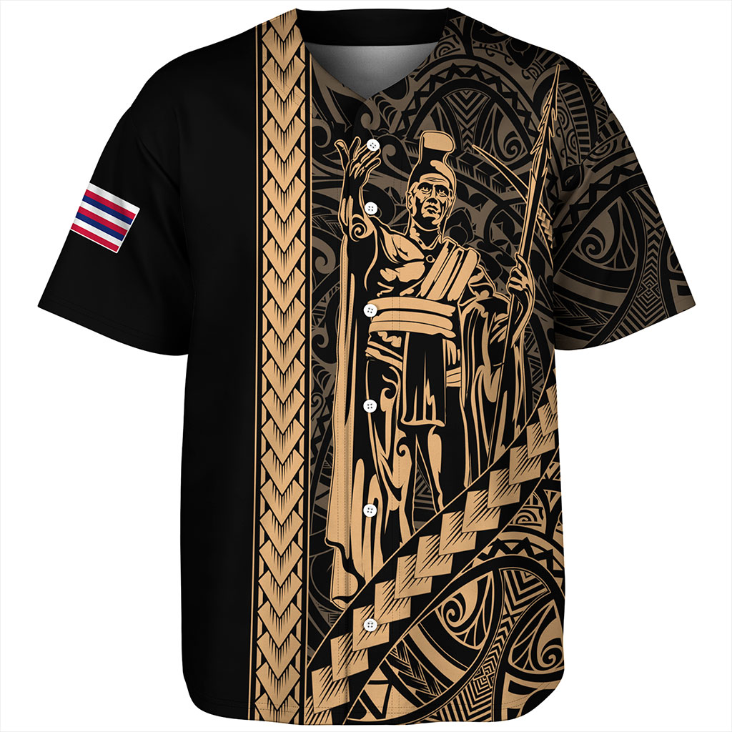 Hawaii Baseball Shirt Tribal Polynesian King Kamehameha