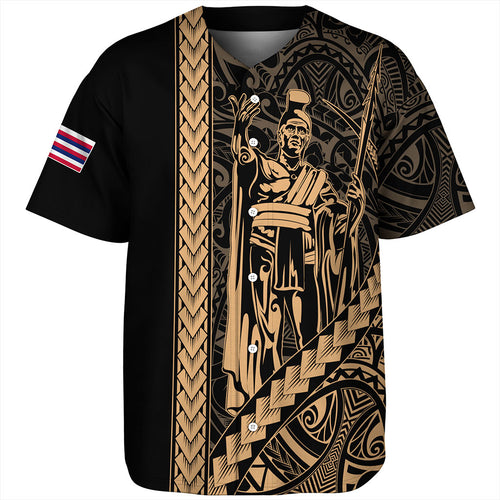 Hawaii Baseball Shirt Tribal Polynesian King Kamehameha