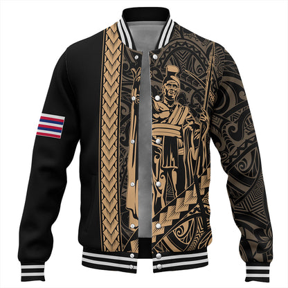 Hawaii Baseball Jacket Tribal Polynesian King Kamehameha