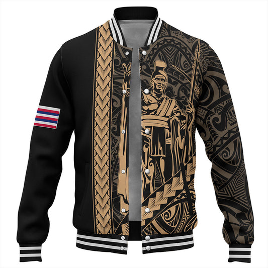 Hawaii Baseball Jacket Tribal Polynesian King Kamehameha