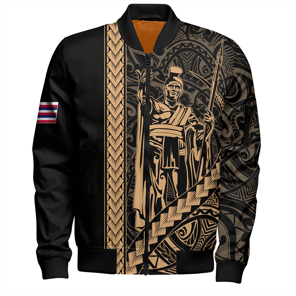 Hawaii Bomber Jacket Tribal Polynesian King Kamehameha