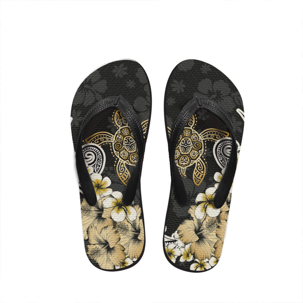 Hawaii Flip Flop Turtle Gold Tropical