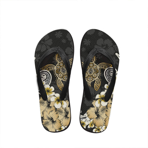 Hawaii Flip Flop Turtle Gold Tropical