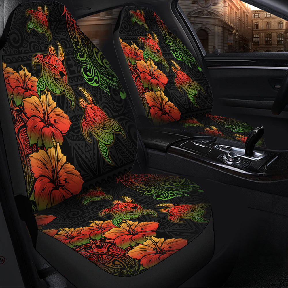 Hawaii Car Seat Covers Hawaii Turtle Map Style Drawing Polynesian