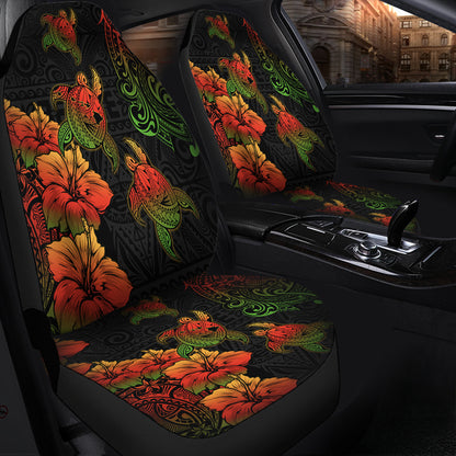 Hawaii Car Seat Covers Hawaii Turtle Map Style Drawing Polynesian