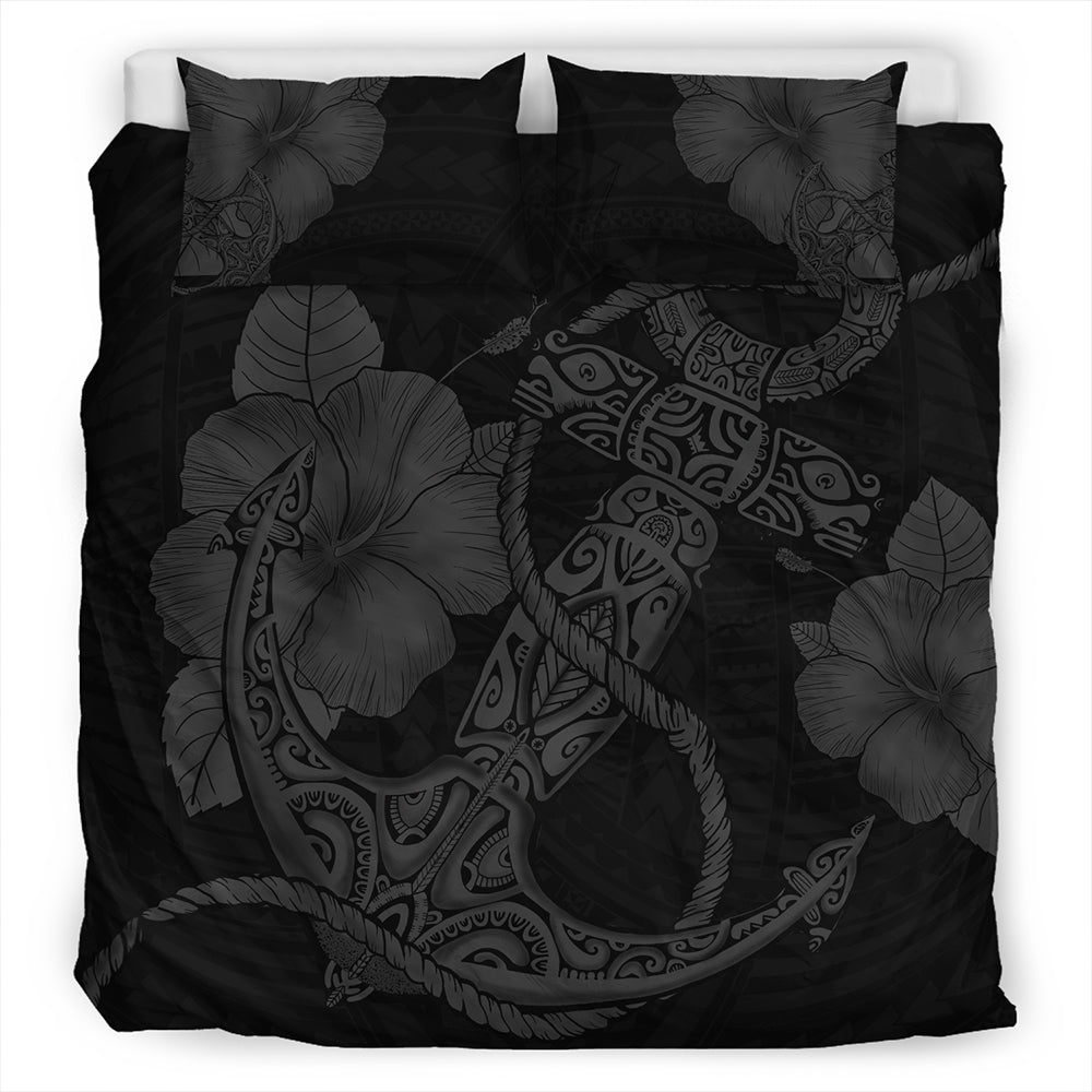 Hawaii Bedding Set Anchor Poly Tribal Gray